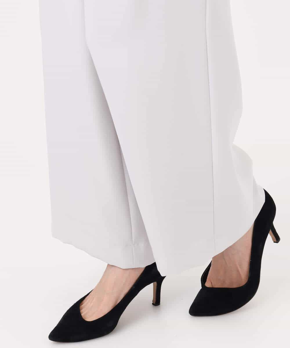 FOLFD24160 MK MICHEL KLEIN(MK ミッシェルクラン) 共地ベルト付きワイドパンツ/撥水/防シワ/洗える ライトグレー