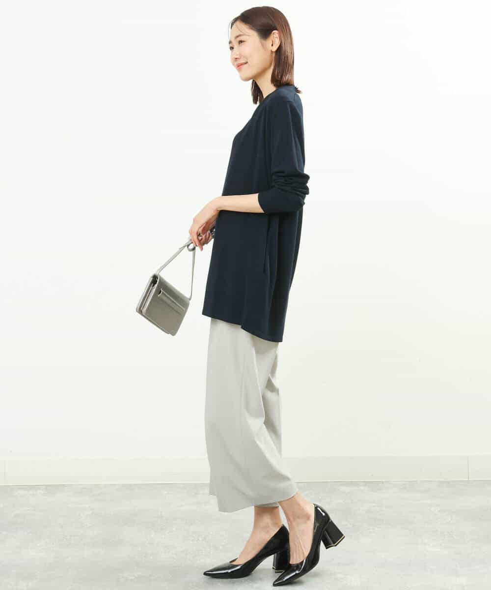FOLFS34160 MK MICHEL KLEIN(MK ミッシェルクラン) ワイドパンツ/セットアップ対応/洗える ライトグレー