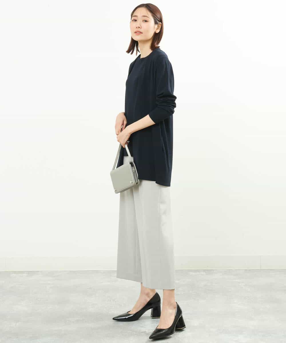 FOLFS34160 MK MICHEL KLEIN(MK ミッシェルクラン) ワイドパンツ/セットアップ対応/洗える ライトグレー