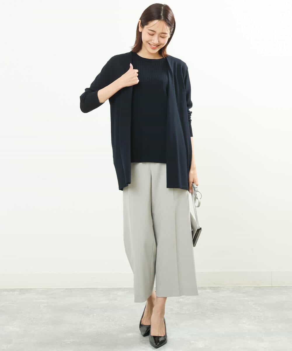 FOLFS34160 MK MICHEL KLEIN(MK ミッシェルクラン) ワイドパンツ/セットアップ対応/洗える ライトグレー