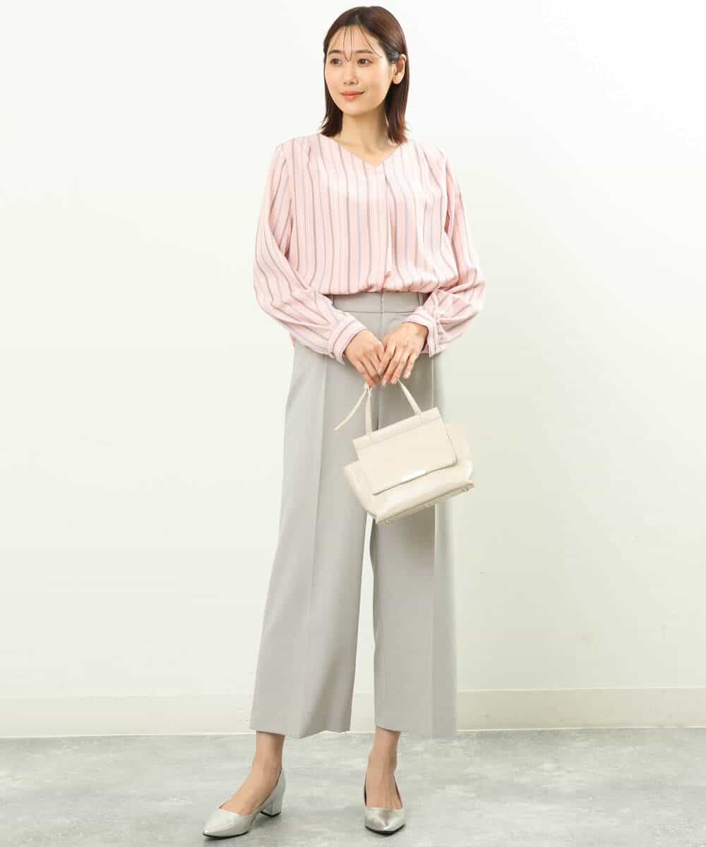 FOLFS34160 MK MICHEL KLEIN(MK ミッシェルクラン) ワイドパンツ/セットアップ対応/洗える ライトグレー