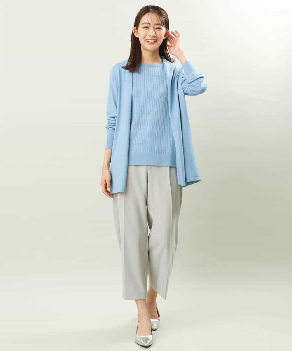 FOLFS34160 MK MICHEL KLEIN(MK ミッシェルクラン) ワイドパンツ/セットアップ対応/洗える ライトグレー