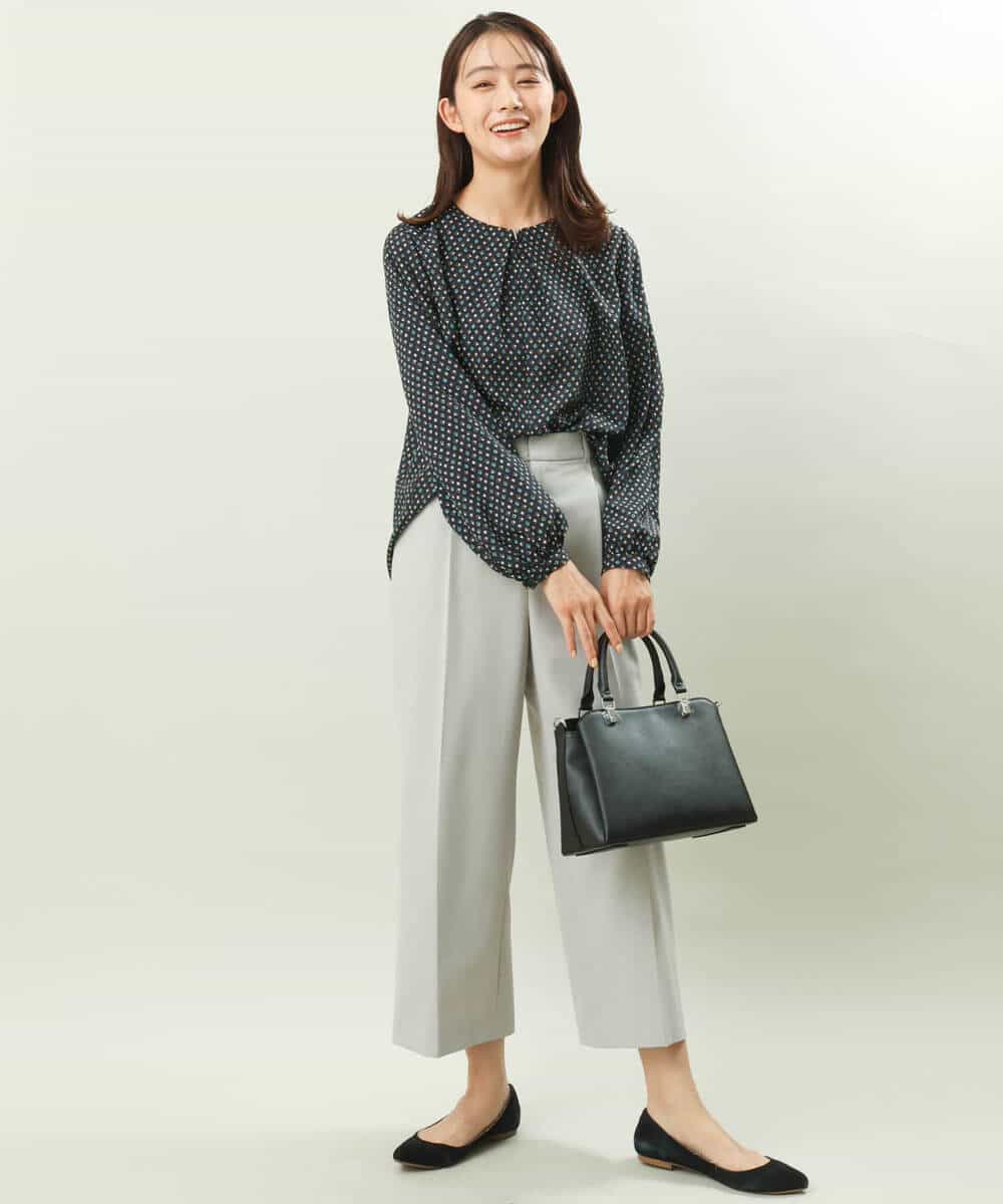 FOLFS34160 MK MICHEL KLEIN(MK ミッシェルクラン) ワイドパンツ/セットアップ対応/洗える ライトグレー