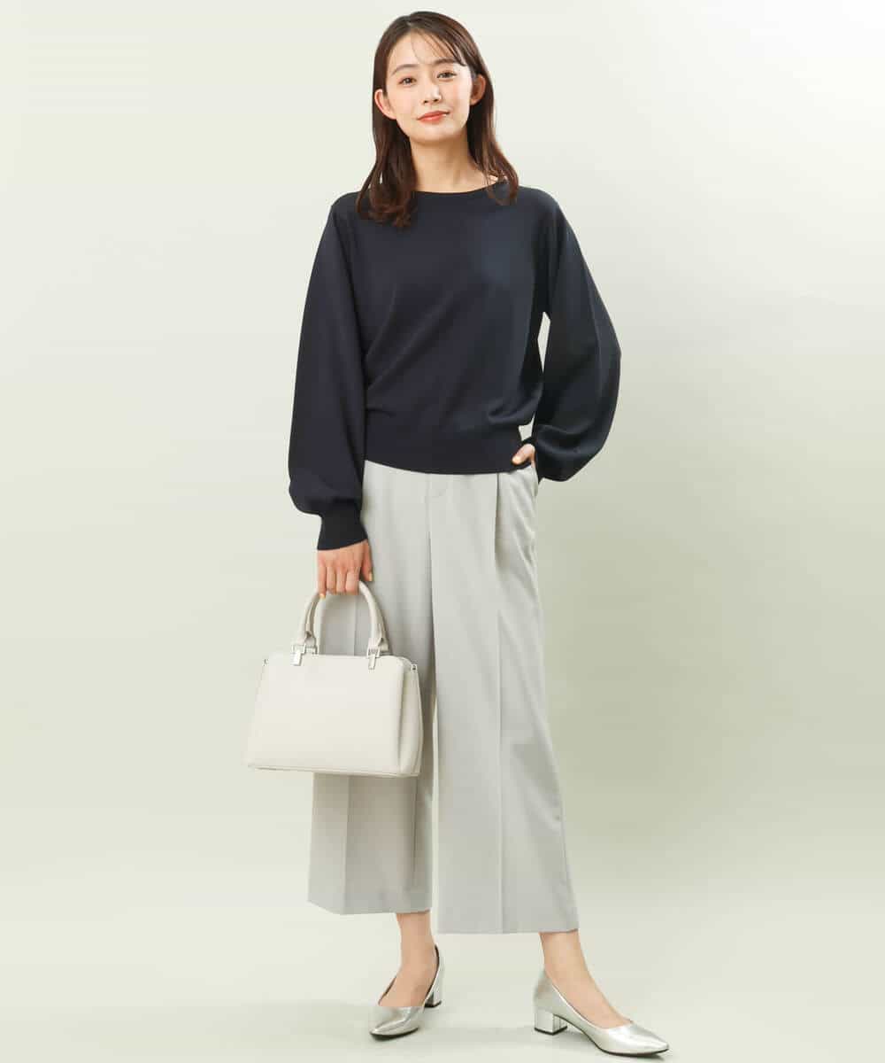 FOLFS34160 MK MICHEL KLEIN(MK ミッシェルクラン) ワイドパンツ/セットアップ対応/洗える ライトグレー