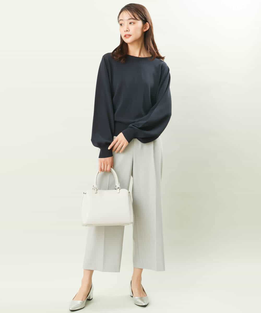 FOLFS34160 MK MICHEL KLEIN(MK ミッシェルクラン) ワイドパンツ/セットアップ対応/洗える ライトグレー
