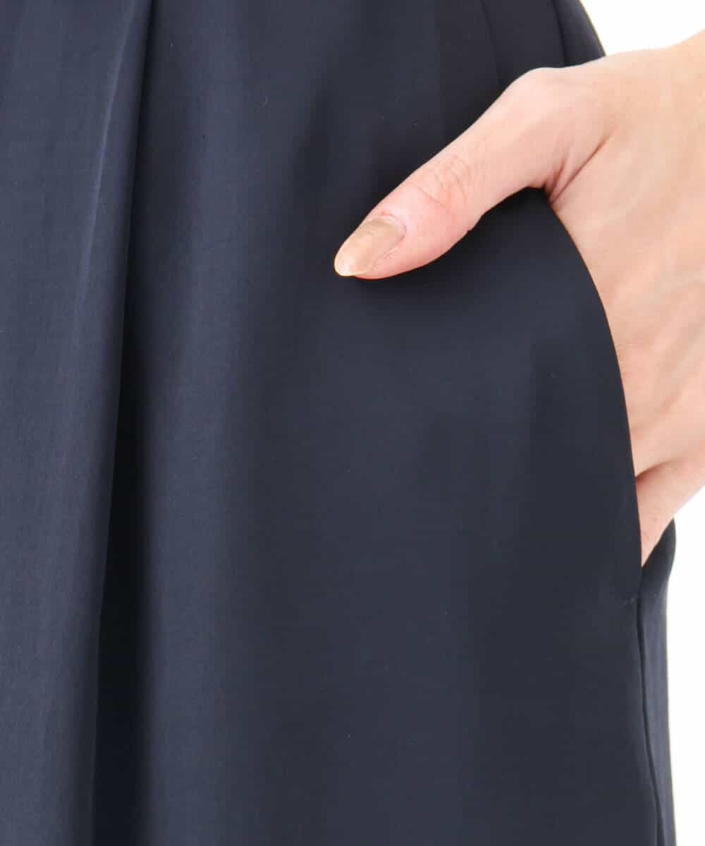 FOLGA32170 MK MICHEL KLEIN(MK ミッシェルクラン) サテンワイドシルエットパンツ/洗える ネイビー