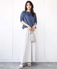 FOLGA51170 MK MICHEL KLEIN(MK ミッシェルクラン) リラクシーワイドシルエットパンツ/洗える ネイビー