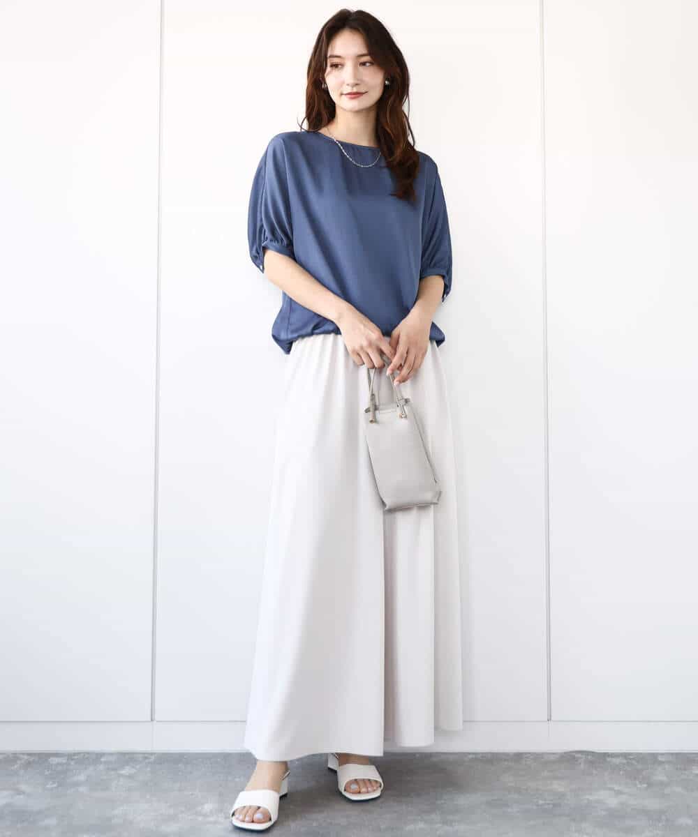 FOLGA51170 MK MICHEL KLEIN(MK ミッシェルクラン) リラクシーワイドシルエットパンツ/洗える ネイビー