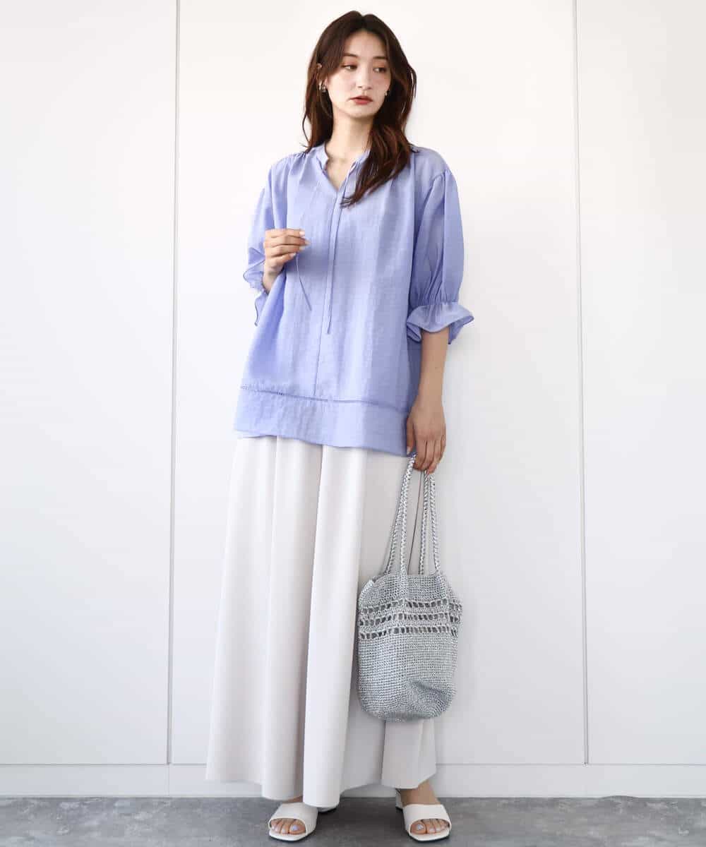 FOLGA51170 MK MICHEL KLEIN(MK ミッシェルクラン) リラクシーワイドシルエットパンツ/洗える ネイビー