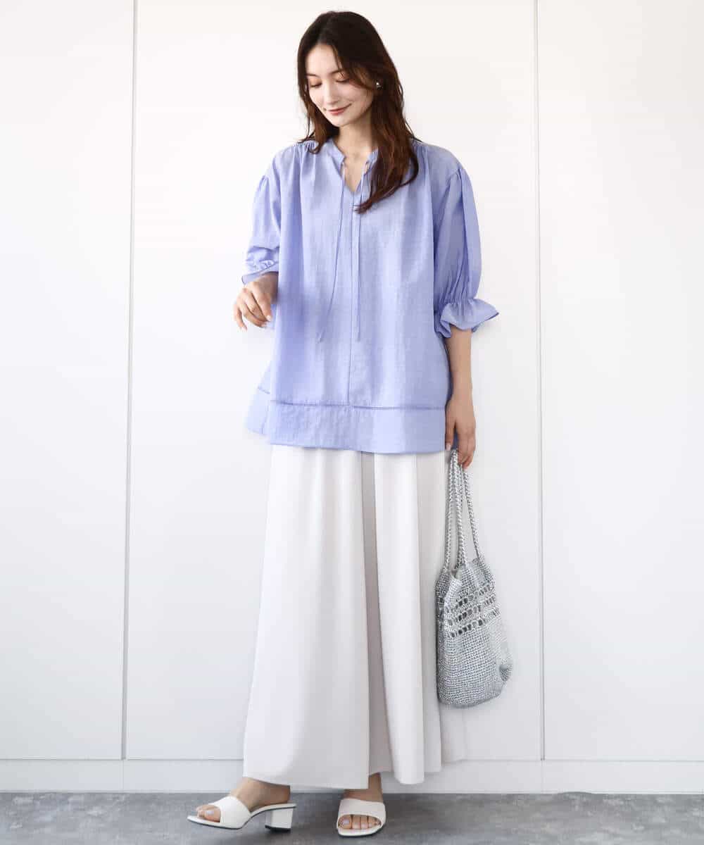FOLGA51170 MK MICHEL KLEIN(MK ミッシェルクラン) リラクシーワイドシルエットパンツ/洗える ネイビー