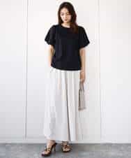 FOLGA51170 MK MICHEL KLEIN(MK ミッシェルクラン) リラクシーワイドシルエットパンツ/洗える ネイビー