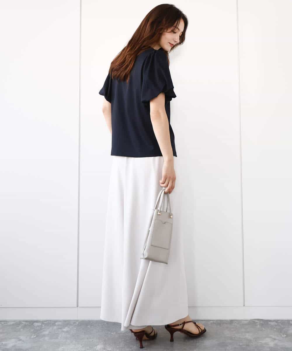 FOLGA51170 MK MICHEL KLEIN(MK ミッシェルクラン) リラクシーワイドシルエットパンツ/洗える ネイビー