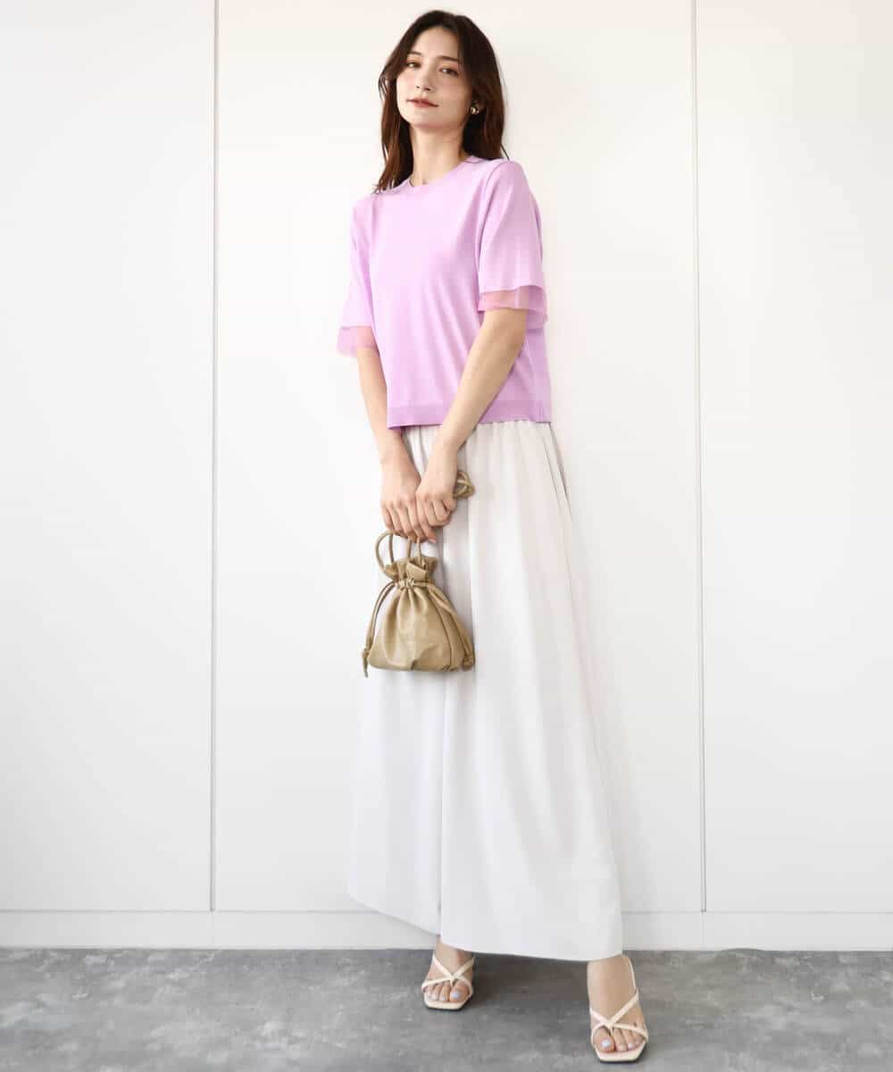 FOLGA51170 MK MICHEL KLEIN(MK ミッシェルクラン) リラクシーワイドシルエットパンツ/洗える ネイビー