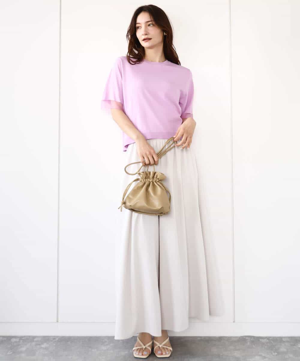 FOLGA51170 MK MICHEL KLEIN(MK ミッシェルクラン) リラクシーワイドシルエットパンツ/洗える ネイビー