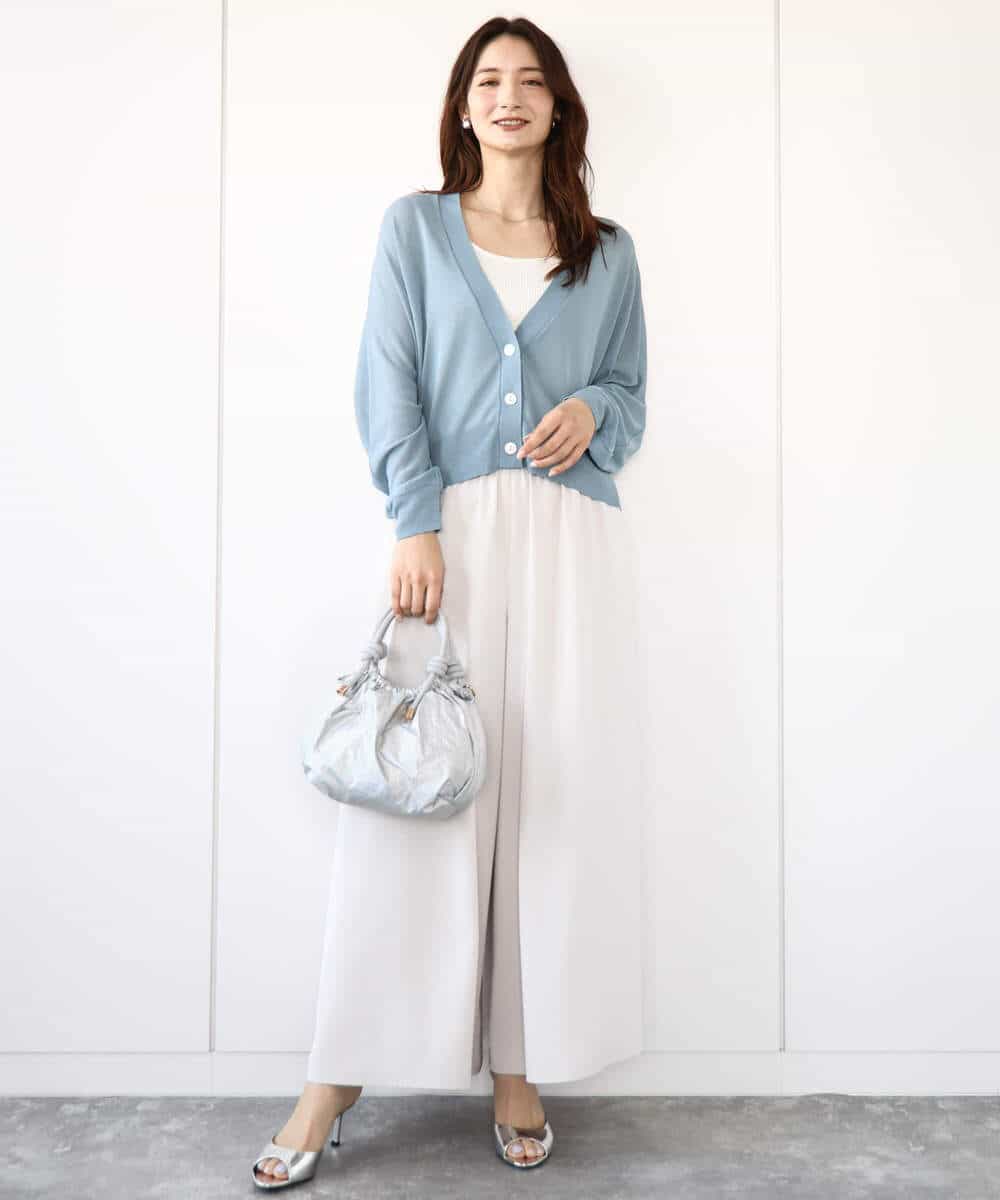 FOLGA51170 MK MICHEL KLEIN(MK ミッシェルクラン) リラクシーワイドシルエットパンツ/洗える ネイビー