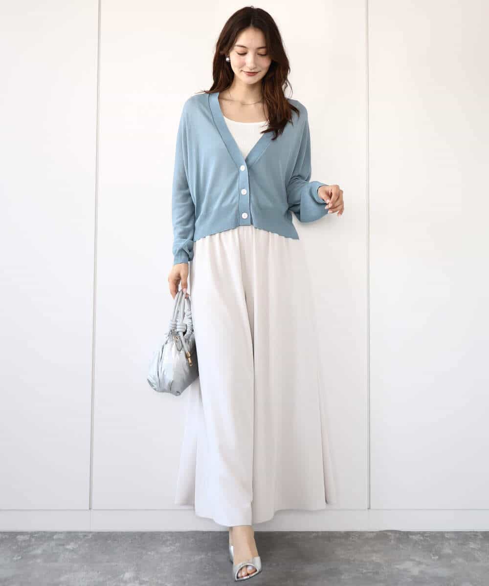 FOLGA51170 MK MICHEL KLEIN(MK ミッシェルクラン) リラクシーワイドシルエットパンツ/洗える ネイビー
