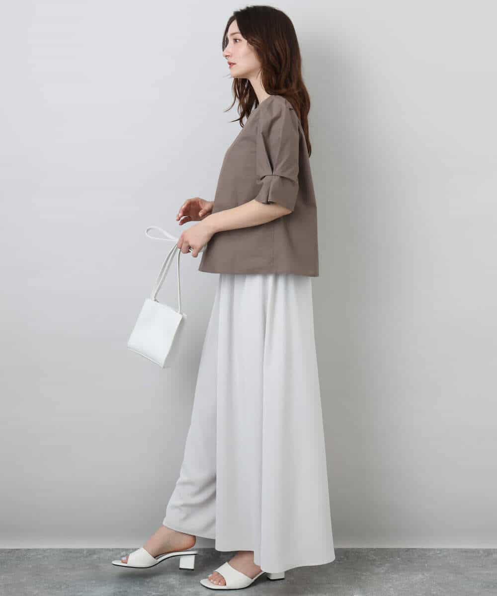 FOLGA51170 MK MICHEL KLEIN(MK ミッシェルクラン) リラクシーワイドシルエットパンツ/洗える ネイビー