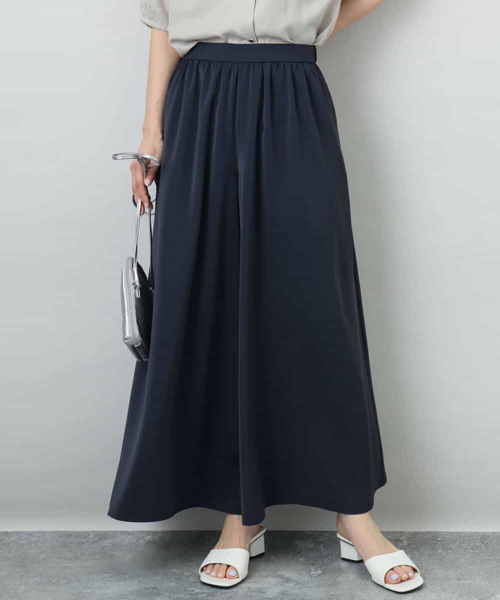 FOLGA51170 MK MICHEL KLEIN(MK ミッシェルクラン) リラクシーワイドシルエットパンツ/洗える ネイビー