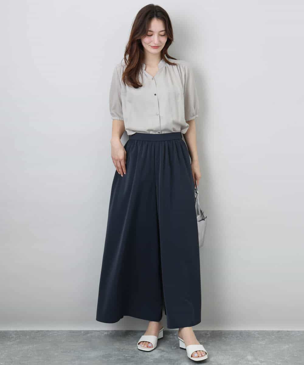 FOLGA51170 MK MICHEL KLEIN(MK ミッシェルクラン) リラクシーワイドシルエットパンツ/洗える ネイビー