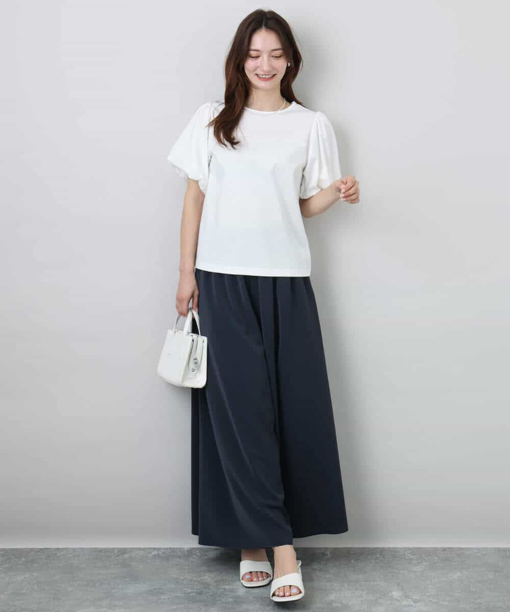FOLGA51170 MK MICHEL KLEIN(MK ミッシェルクラン) リラクシーワイドシルエットパンツ/洗える ネイビー