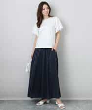 FOLGA51170 MK MICHEL KLEIN(MK ミッシェルクラン) リラクシーワイドシルエットパンツ/洗える ネイビー