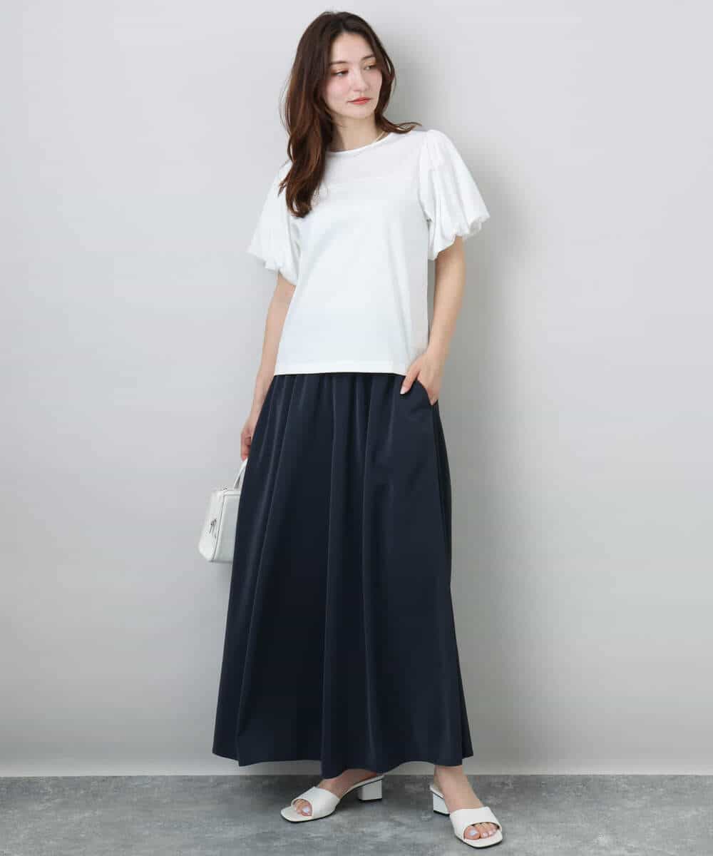 FOLGA51170 MK MICHEL KLEIN(MK ミッシェルクラン) リラクシーワイドシルエットパンツ/洗える ネイビー