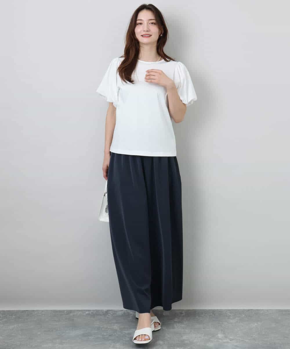 FOLGA51170 MK MICHEL KLEIN(MK ミッシェルクラン) リラクシーワイドシルエットパンツ/洗える ネイビー
