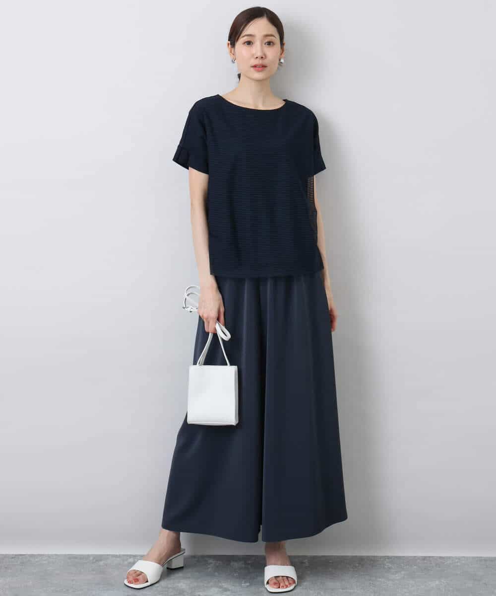 FOLGA51170 MK MICHEL KLEIN(MK ミッシェルクラン) リラクシーワイドシルエットパンツ/洗える ネイビー