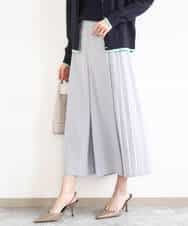 FOLGD26170 MK MICHEL KLEIN(MK ミッシェルクラン) サイドプリーツガウチョパンツ/洗える ネイビー