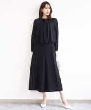 FOLGD26170 MK MICHEL KLEIN(MK ミッシェルクラン) サイドプリーツガウチョパンツ/洗える ネイビー