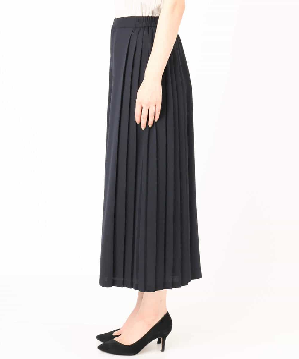 FOLGD26170 MK MICHEL KLEIN(MK ミッシェルクラン) サイドプリーツガウチョパンツ/洗える ネイビー