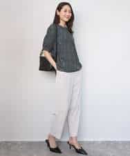 FOLGD44160 MK MICHEL KLEIN(MK ミッシェルクラン) テーパードパンツ/接触冷感/UVカット/防シワ/通気性/洗える ベージュ