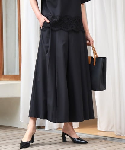 FOLGD51170 MK MICHEL KLEIN [UVカット/洗える]ストレッチ タックガウチョパンツ