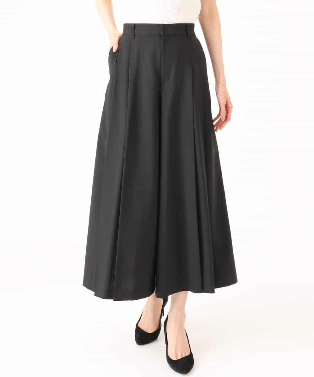 FOLGD51170 MK MICHEL KLEIN(MK ミッシェルクラン) [UVカット/洗える]ストレッチ タックガウチョパンツ アイボリー