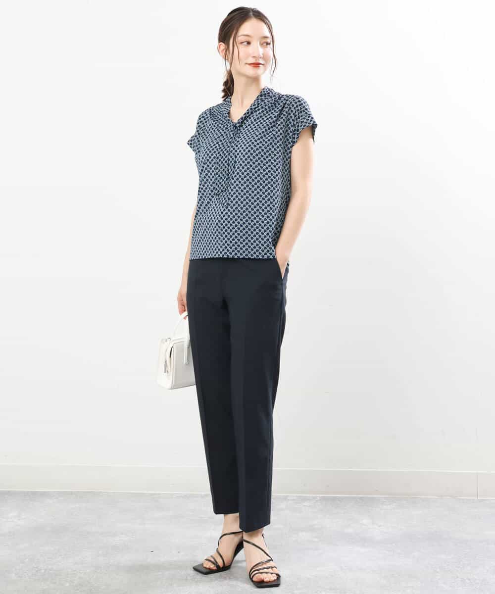 FOLGS14130 MK MICHEL KLEIN(MK ミッシェルクラン) リネンライクテーパードパンツ/洗える グレージュ