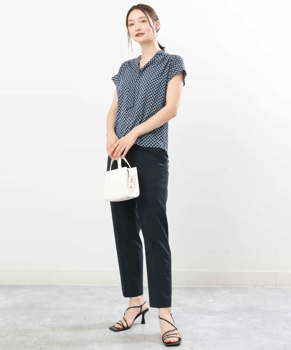 FOLGS14130 MK MICHEL KLEIN(MK ミッシェルクラン) リネンライクテーパードパンツ/洗える グレージュ