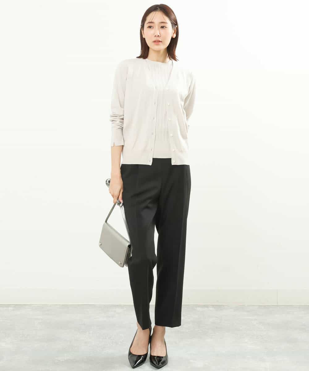 FOLGS36130 MK MICHEL KLEIN(MK ミッシェルクラン) リラックステーパードパンツ/洗える ベージュ