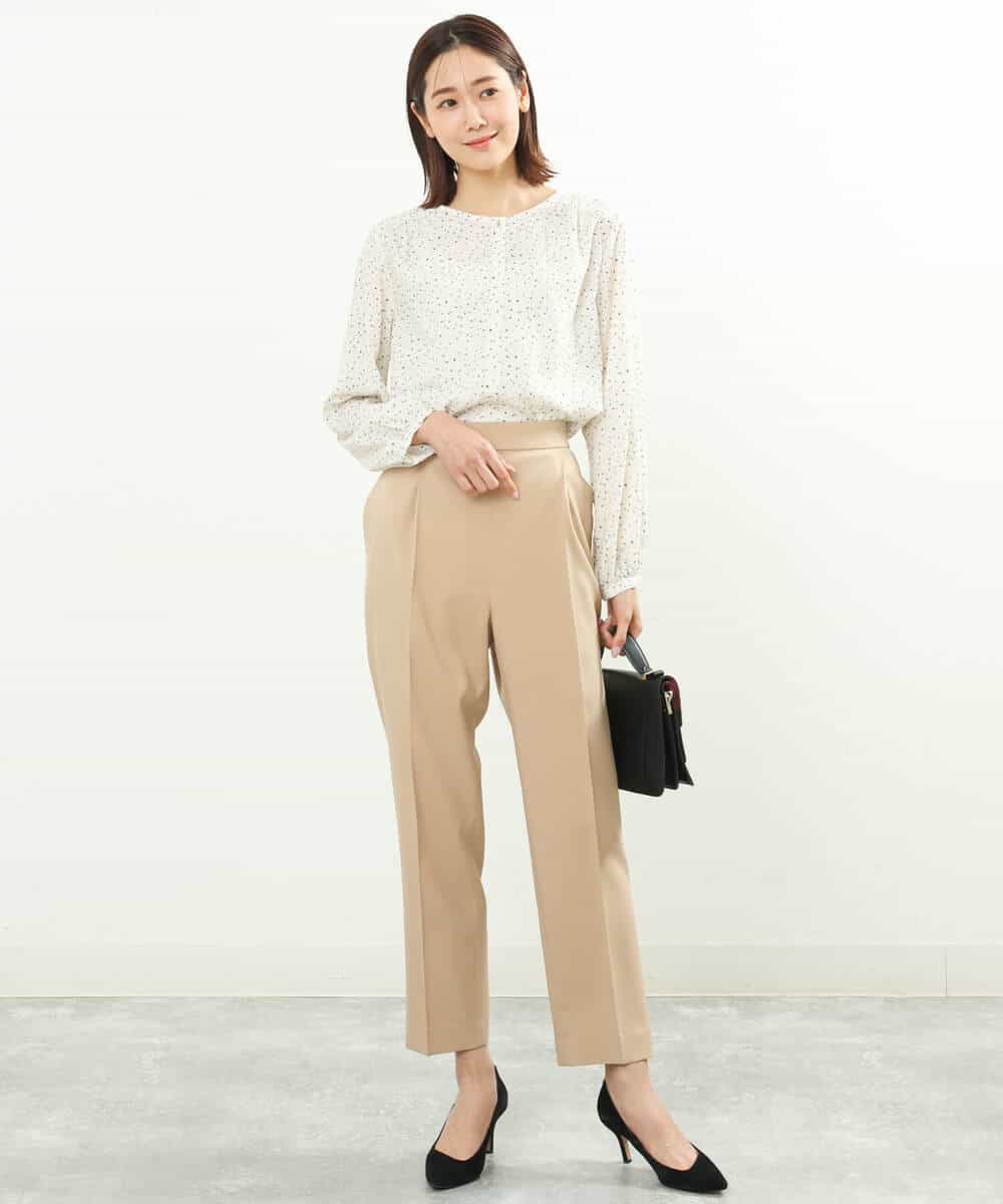 FOLGS36130 MK MICHEL KLEIN(MK ミッシェルクラン) リラックステーパードパンツ/洗える ベージュ