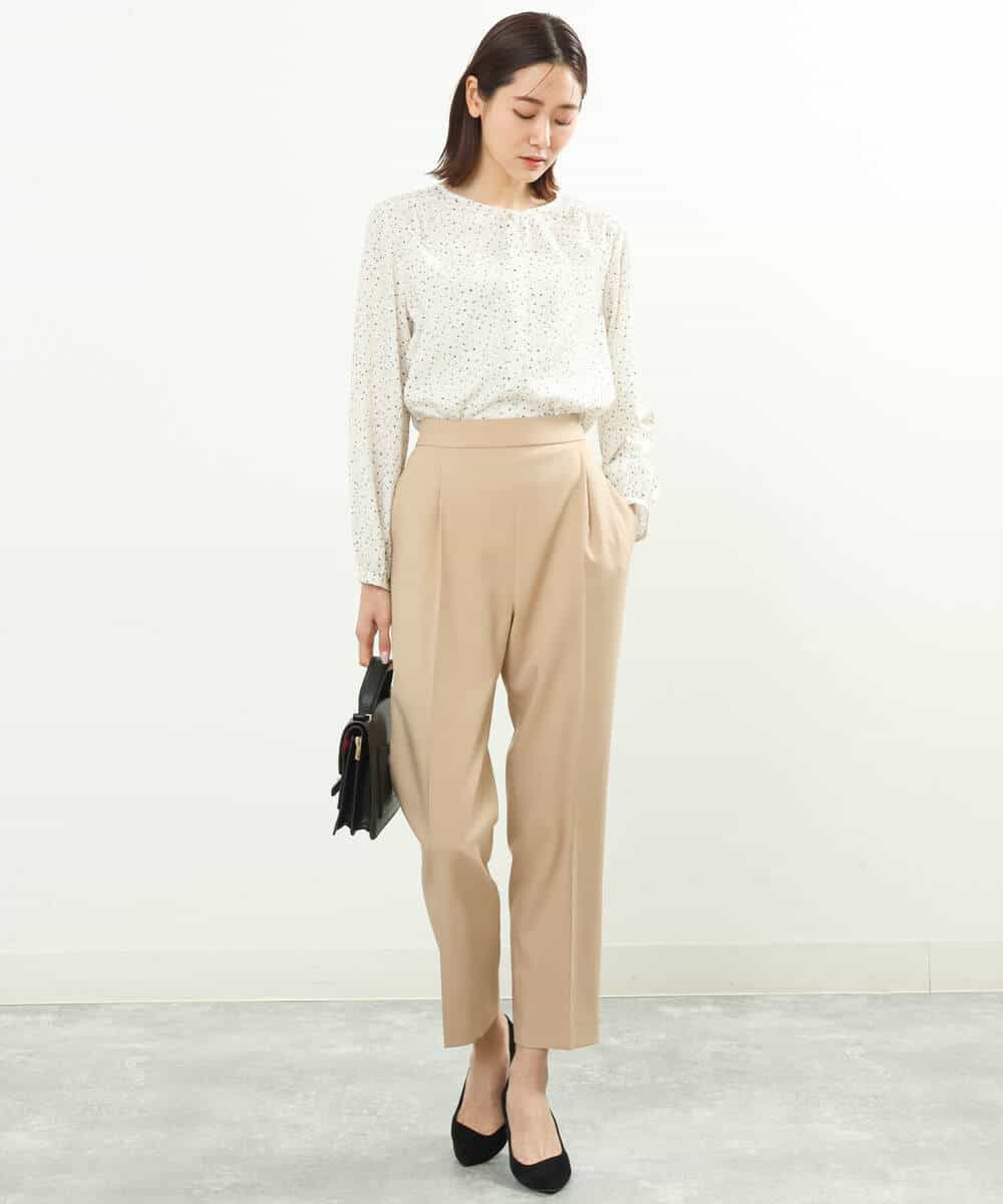 FOLGS36130 MK MICHEL KLEIN(MK ミッシェルクラン) リラックステーパードパンツ/洗える ベージュ
