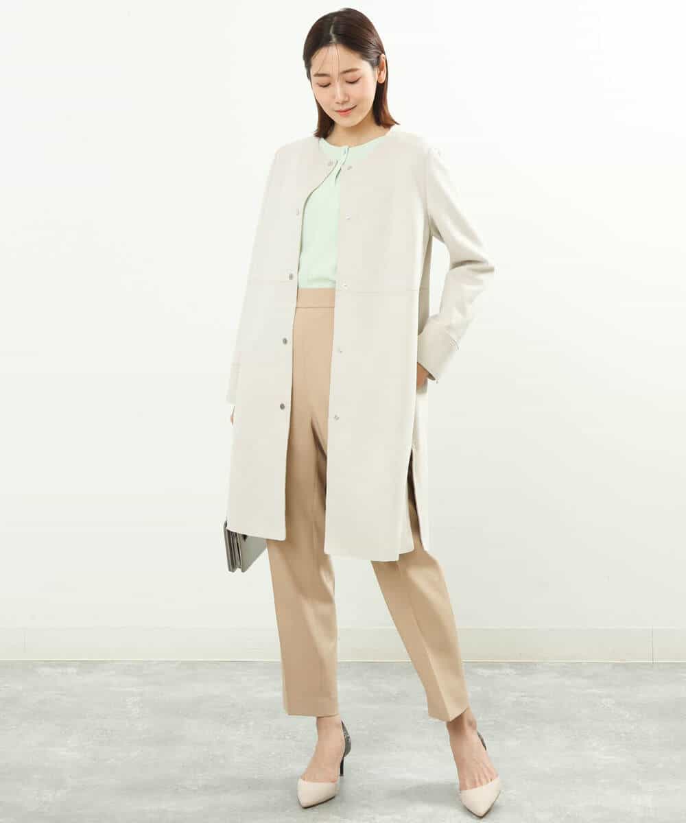 FOLGS36130 MK MICHEL KLEIN(MK ミッシェルクラン) リラックステーパードパンツ/洗える ベージュ