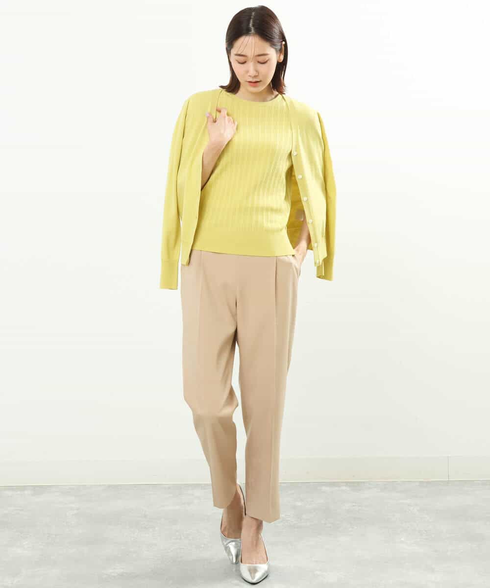 FOLGS36130 MK MICHEL KLEIN(MK ミッシェルクラン) リラックステーパードパンツ/洗える ベージュ