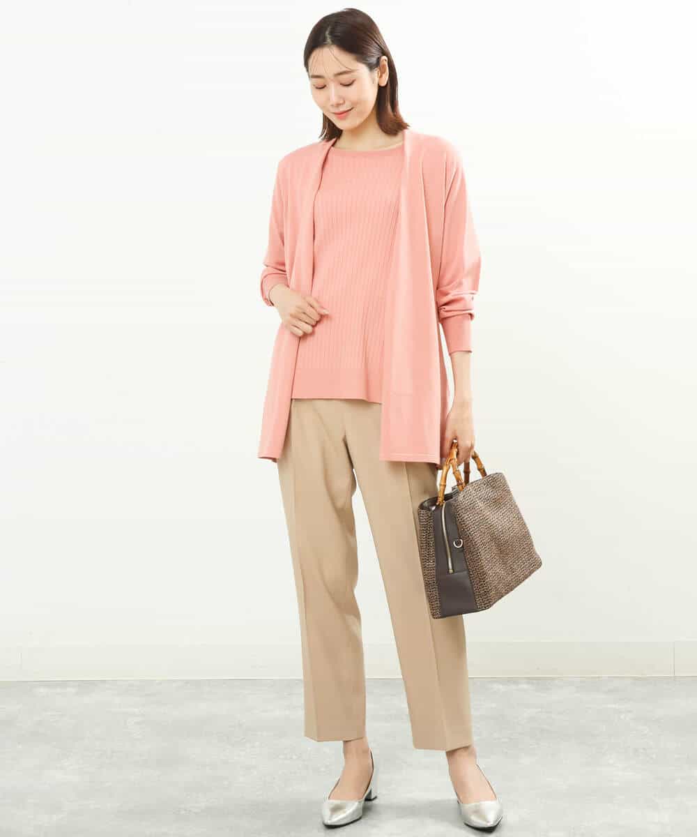 FOLGS36130 MK MICHEL KLEIN(MK ミッシェルクラン) リラックステーパードパンツ/洗える ベージュ