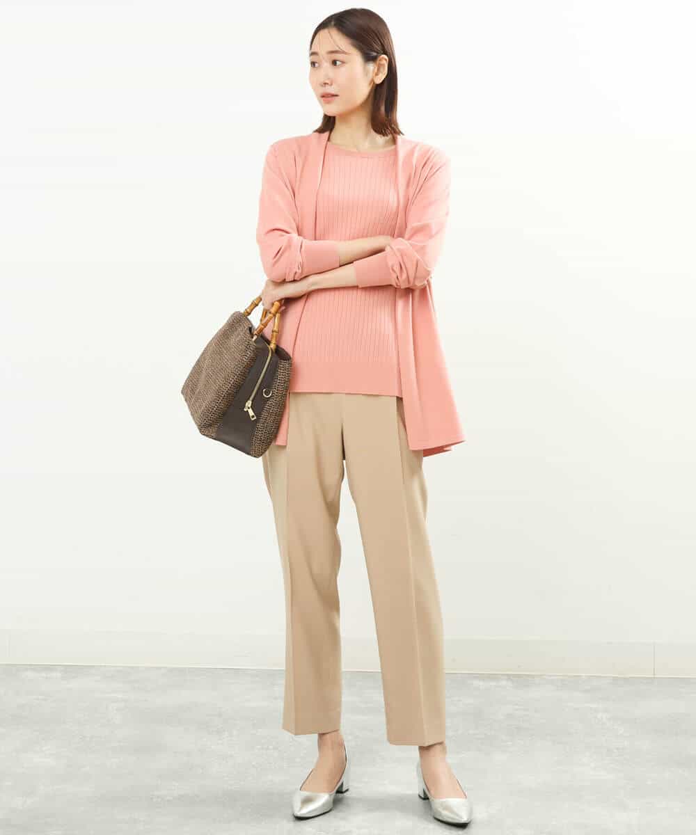 FOLGS36130 MK MICHEL KLEIN(MK ミッシェルクラン) リラックステーパードパンツ/洗える ベージュ