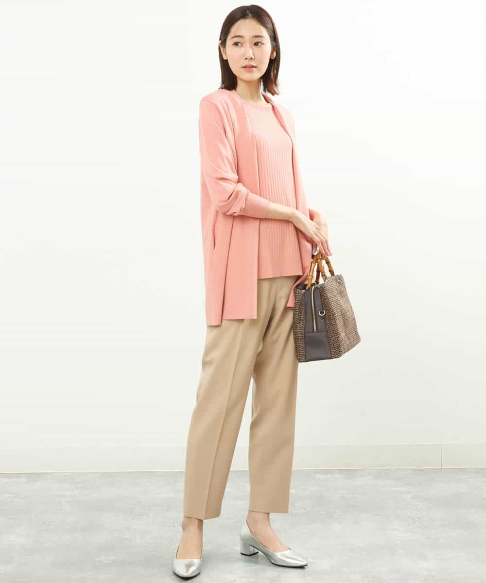 FOLGS36130 MK MICHEL KLEIN(MK ミッシェルクラン) リラックステーパードパンツ/洗える ベージュ