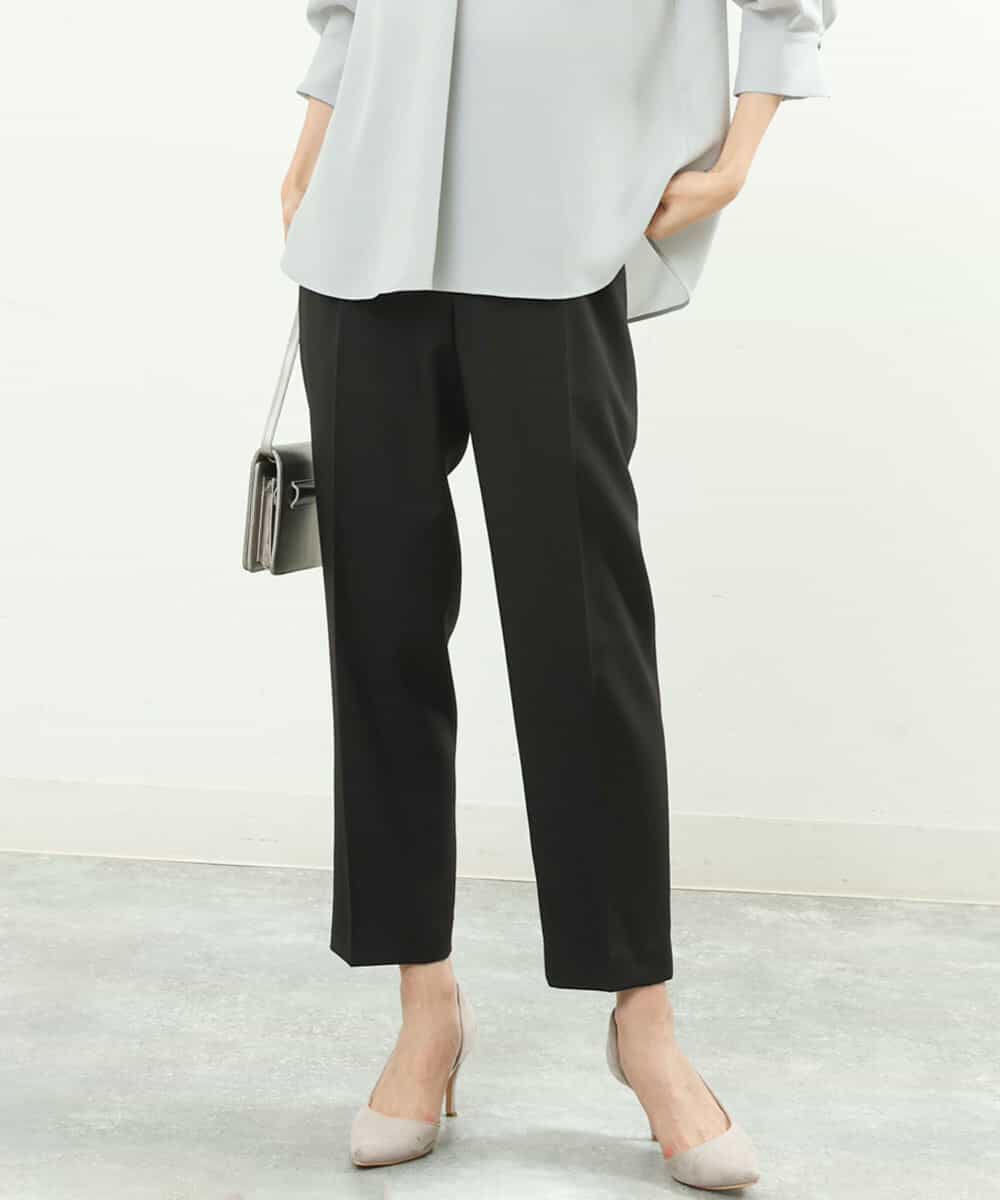 FOLGS36130 MK MICHEL KLEIN(MK ミッシェルクラン) リラックステーパードパンツ/洗える ブラック