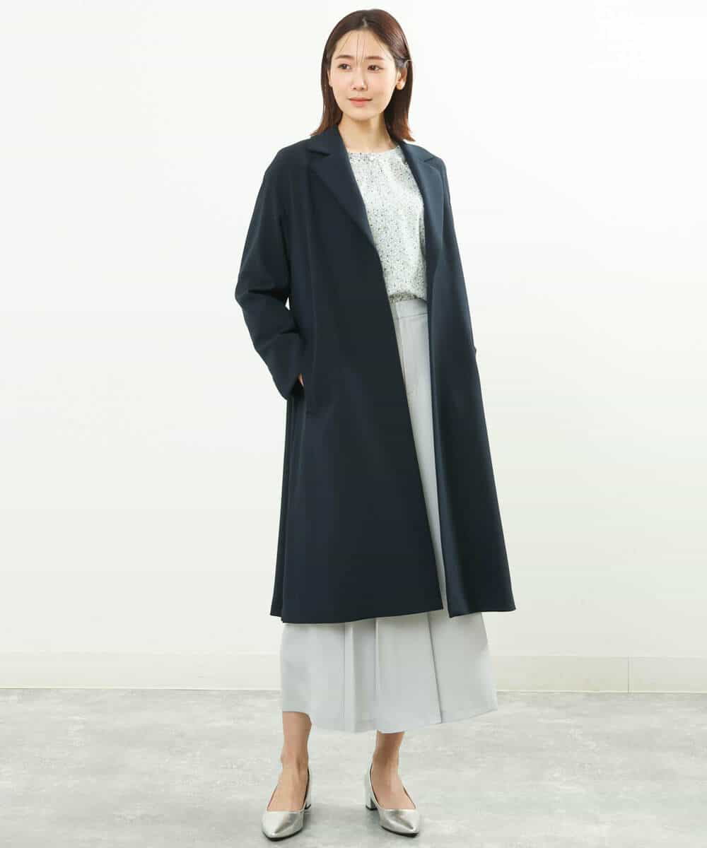FOLGS38160 MK MICHEL KLEIN(MK ミッシェルクラン) フロントプリーツデザインガウチョパンツ/洗える ライトグレー