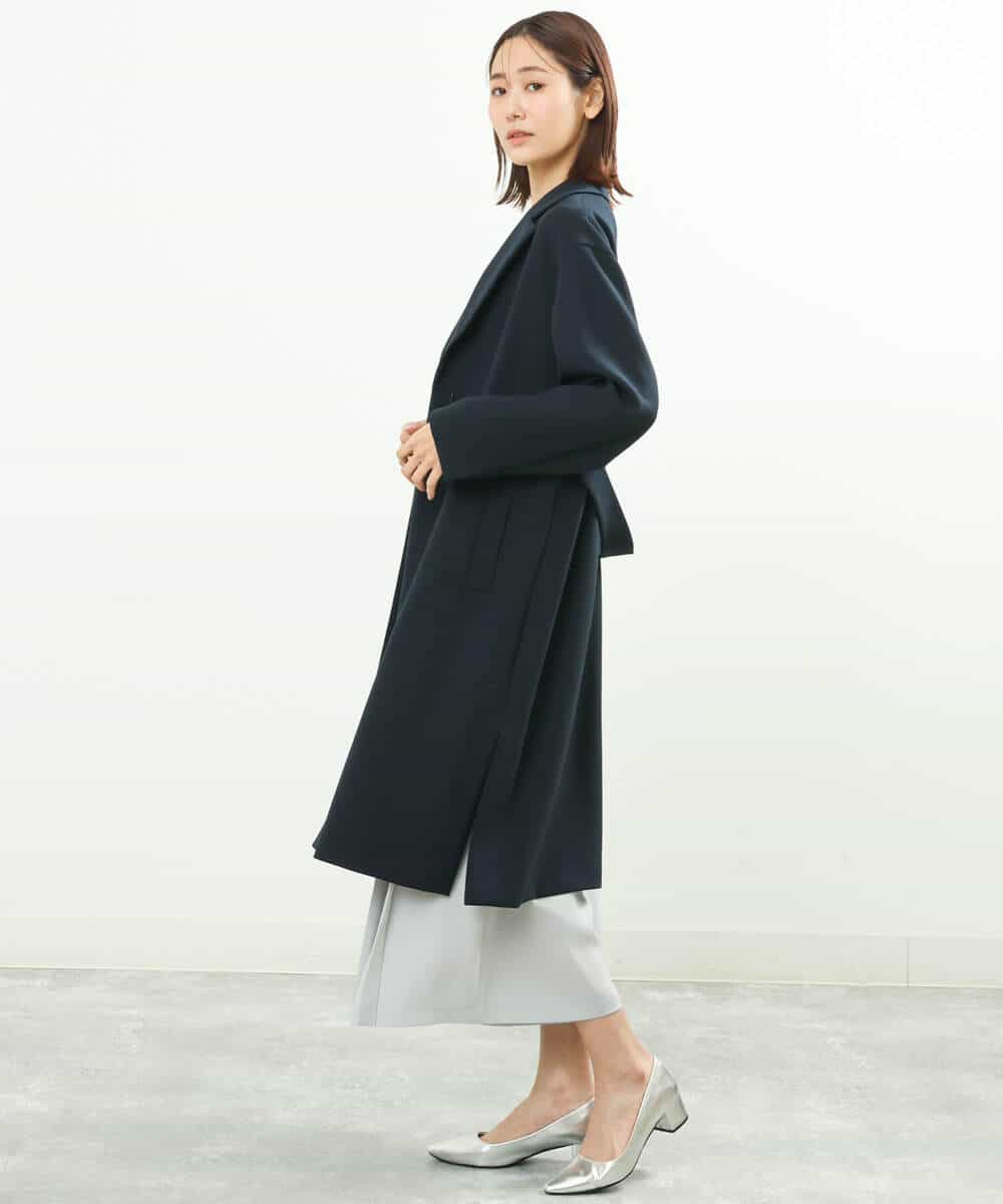 FOLGS38160 MK MICHEL KLEIN(MK ミッシェルクラン) フロントプリーツデザインガウチョパンツ/洗える ライトグレー