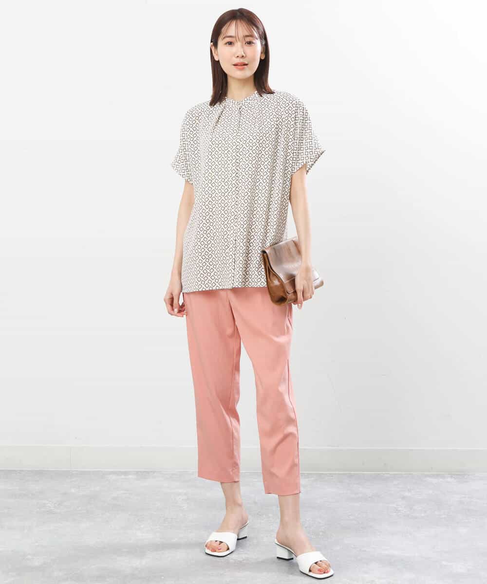 FOLGS53140 MK MICHEL KLEIN(MK ミッシェルクラン) ベルト付きテーパードパンツ/洗える ベージュ