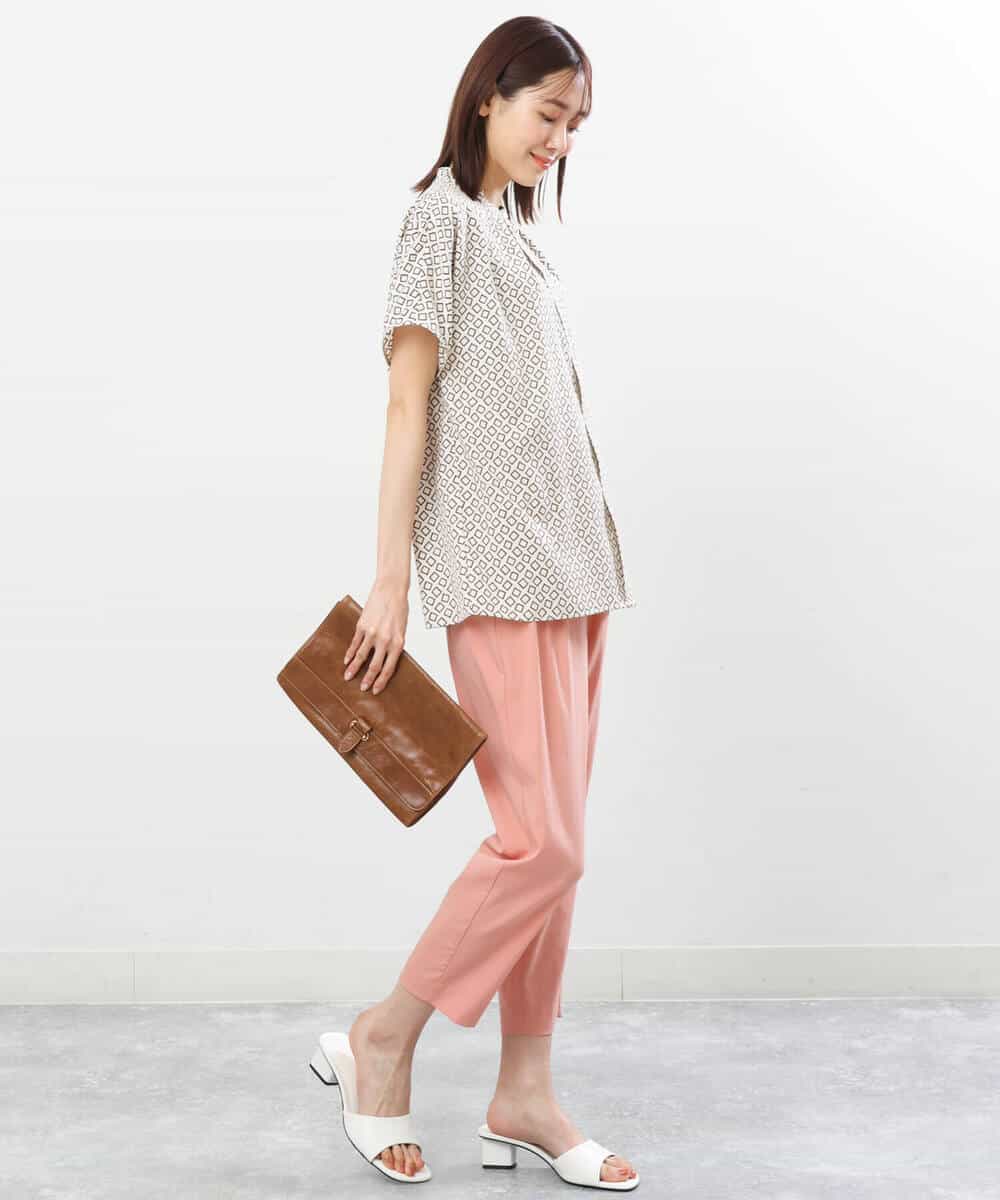 FOLGS53140 MK MICHEL KLEIN(MK ミッシェルクラン) ベルト付きテーパードパンツ/洗える ベージュ