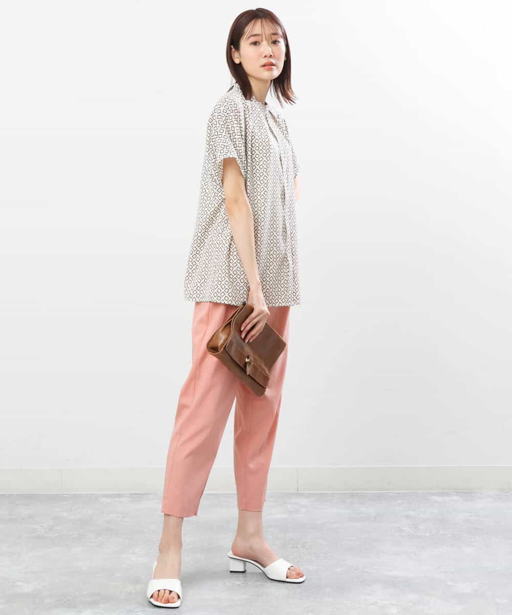 FOLGS53140 MK MICHEL KLEIN(MK ミッシェルクラン) ベルト付きテーパードパンツ/洗える ベージュ